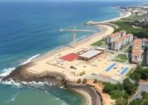 obras na Praia das Pedrinhas